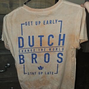Dutch Bros Cream and Blue Graphic Tee
